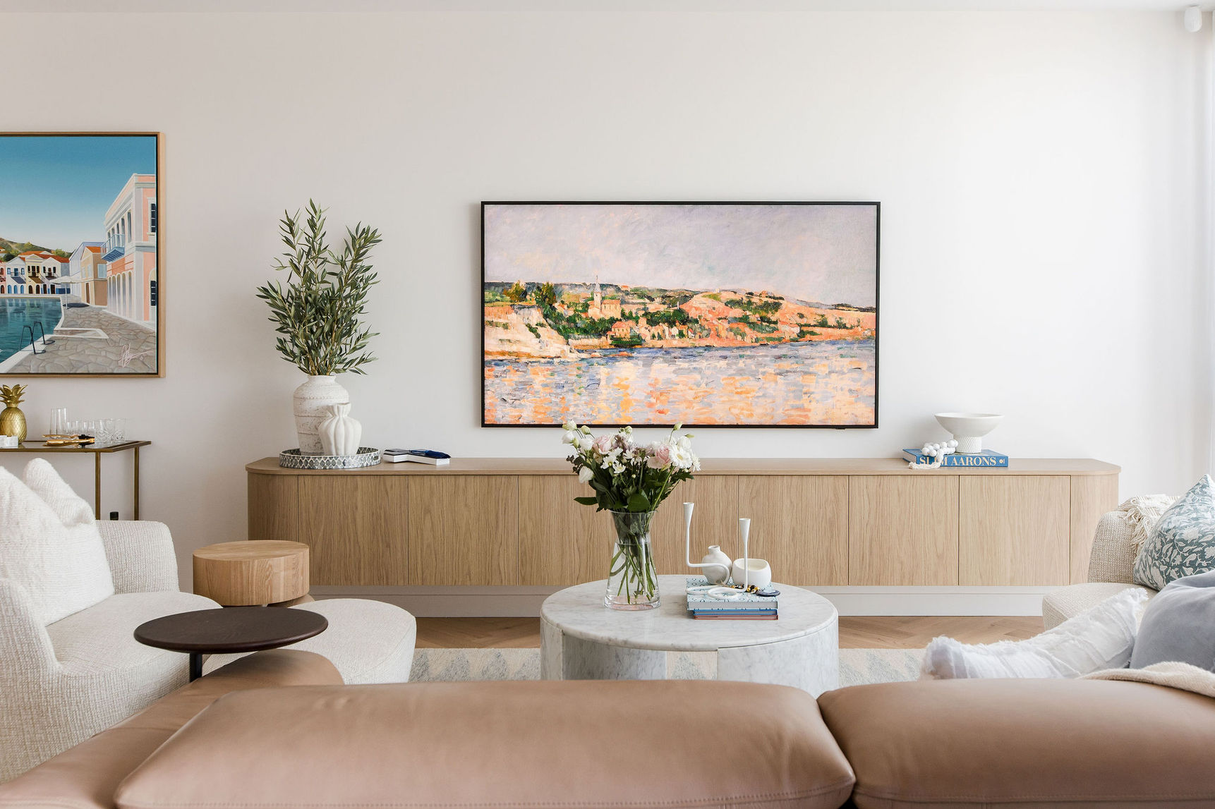 Brisbane interior design living room coastal style New Farm