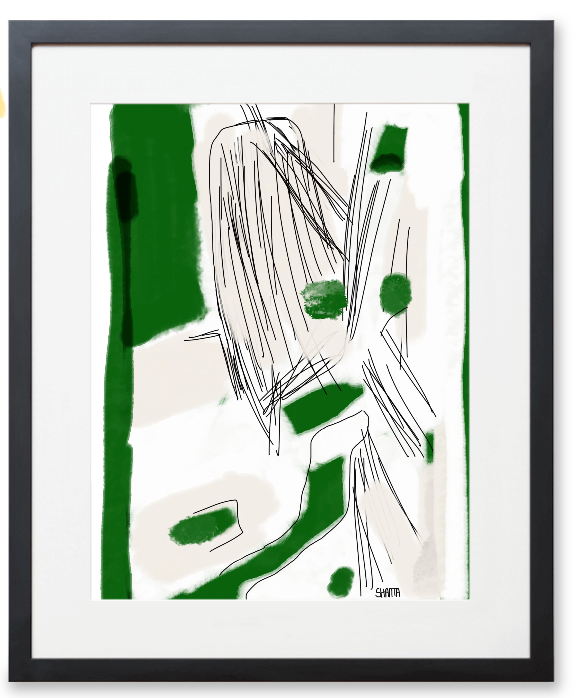 Green Abstract 20" x 26"
