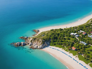 Settlers Beach from birds eye view
