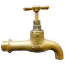 Cobra Standard Brass Wall Tap 15mm, plain bib tap with a light pattern type and 1/2 BSP male iron connection end.