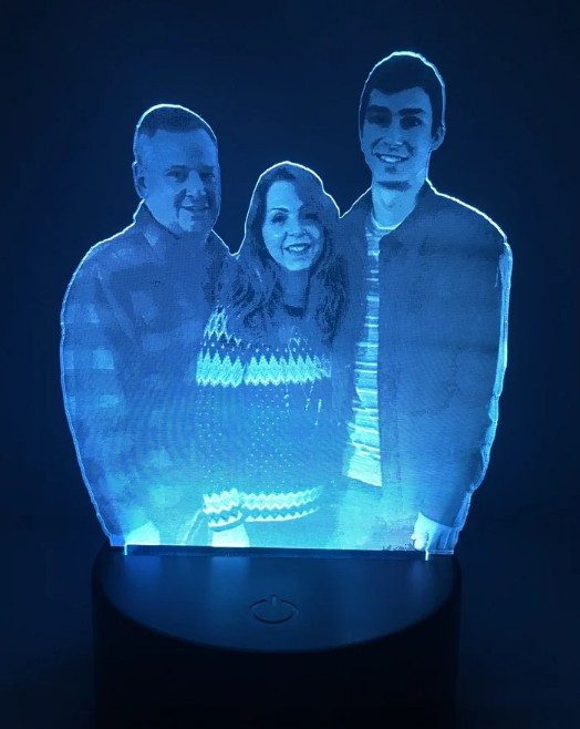 Thumbnail: Custom Laser Engraved Photo Multi-color Acrylic Night Light