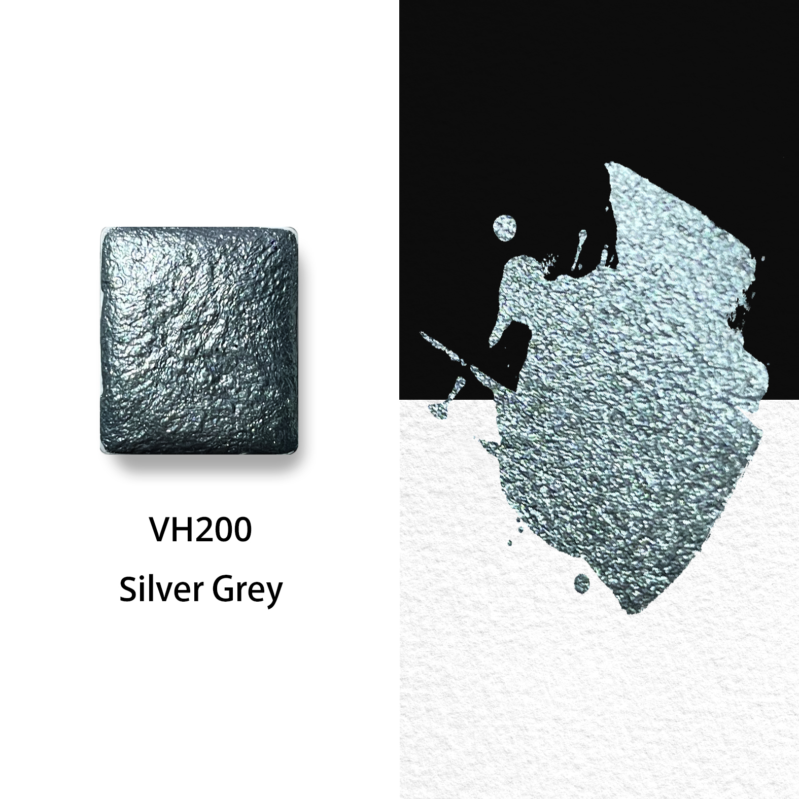 Handmade Watercolor - Metallic - Silver Gray - VH200