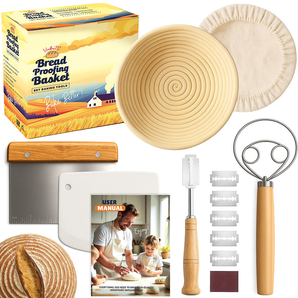 BREAD PROOFING BASKET. SET BAKING TOOLS
