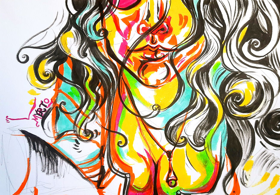 artwork by Myrto Koukodimou titled "Let's turn it up a beat"