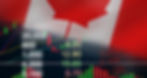 Canada Stock market and forex indicator trading graph with Canadian flag.