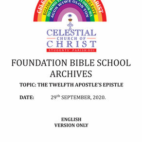 THE TWELFTH APOSTLE'S EPISTLE