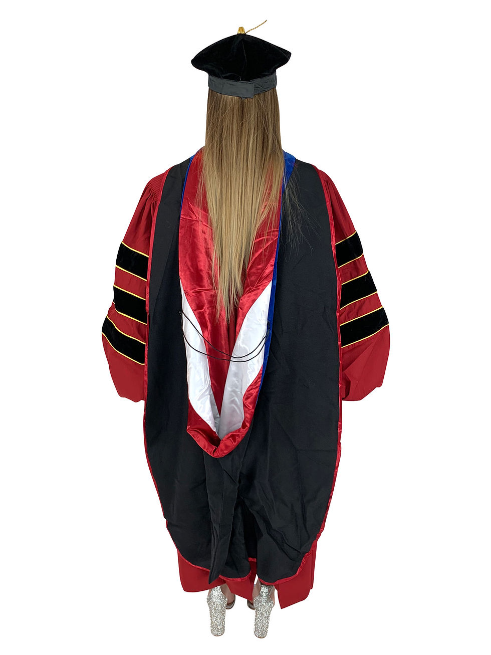 Thumbnail: Wine Doctoral Deluxe Gown, Hood, and Tam Package