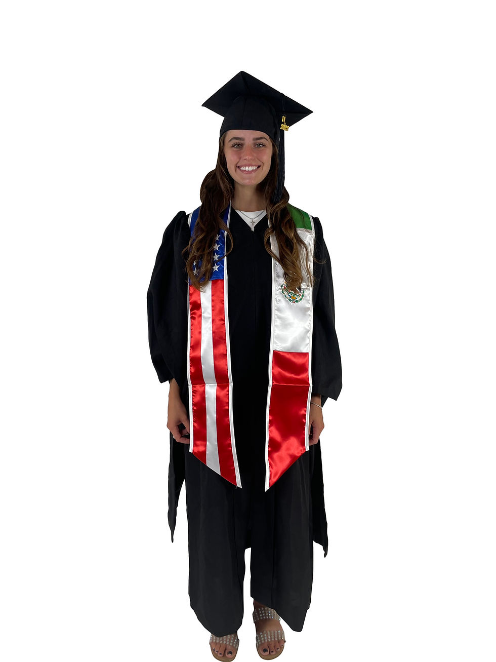 Thumbnail: Cappe Diem Two Flag Graduation Sash Stole (Custom Stoles)