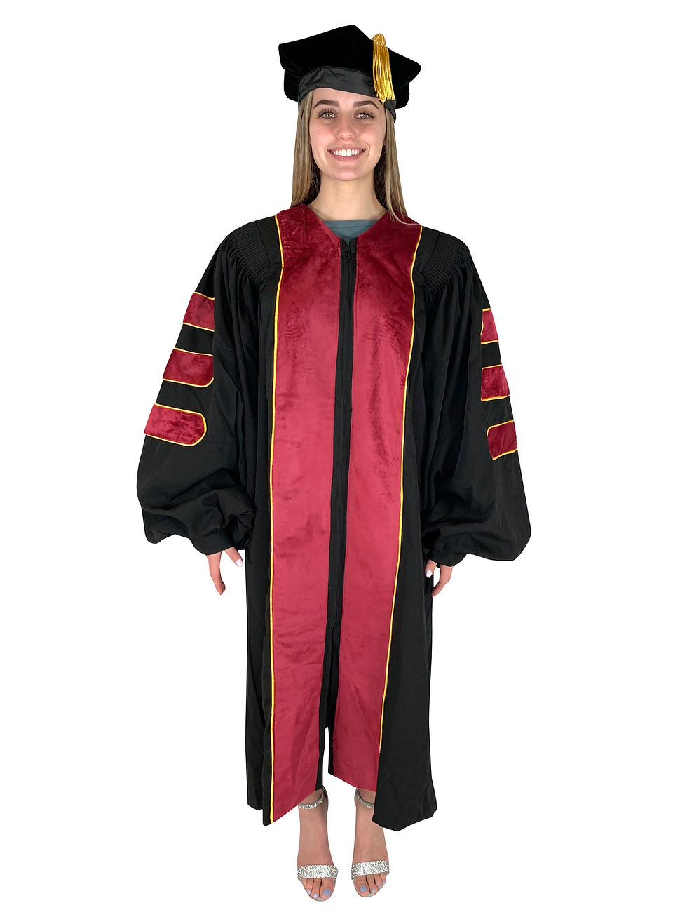 Thumbnail: Black Doctoral Deluxe Gown and Tam Package