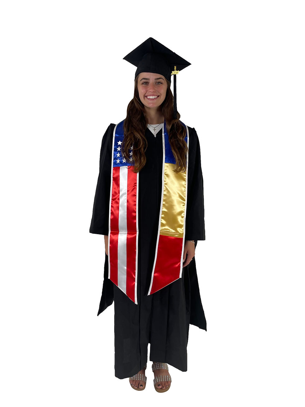 Thumbnail: Cappe Diem Two Flag Graduation Sash Stole (Custom Stoles)