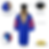 Thumbnail: Blue Doctoral Deluxe Gown, Hood, and Tam Package