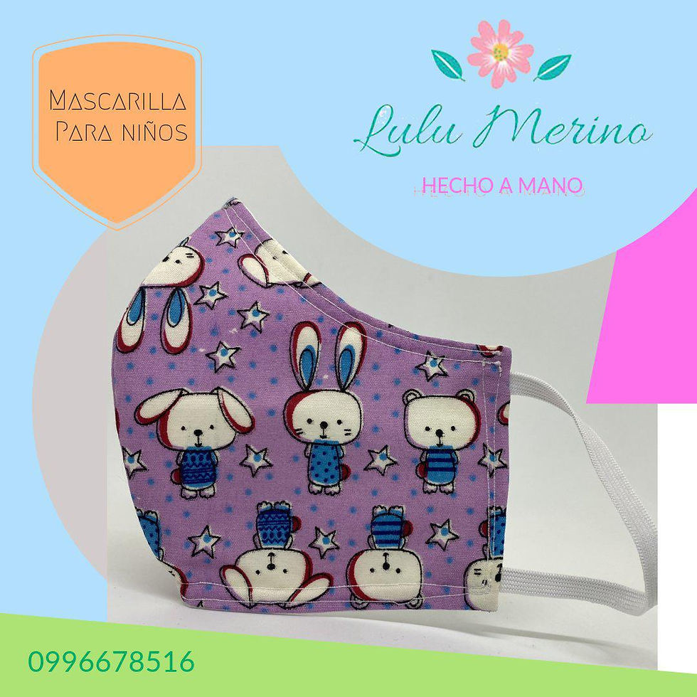 Mascarilla niños-conejo