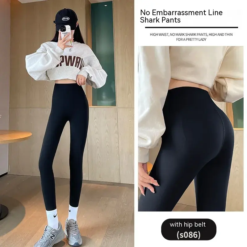 Thumbnail: Fleece-lined Thick High Waist Hip Lift Leggings For Women