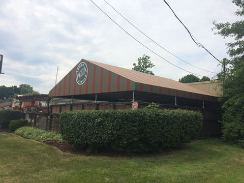 Peaked Style Patio Awning with Logo