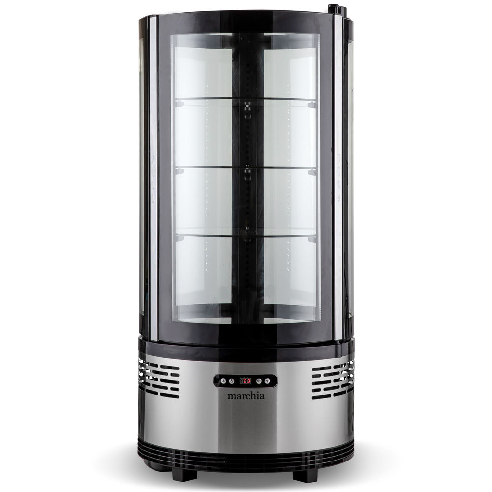 Marchia MVSR100 Countertop Refrigerated Curved Glass Cake Display Case