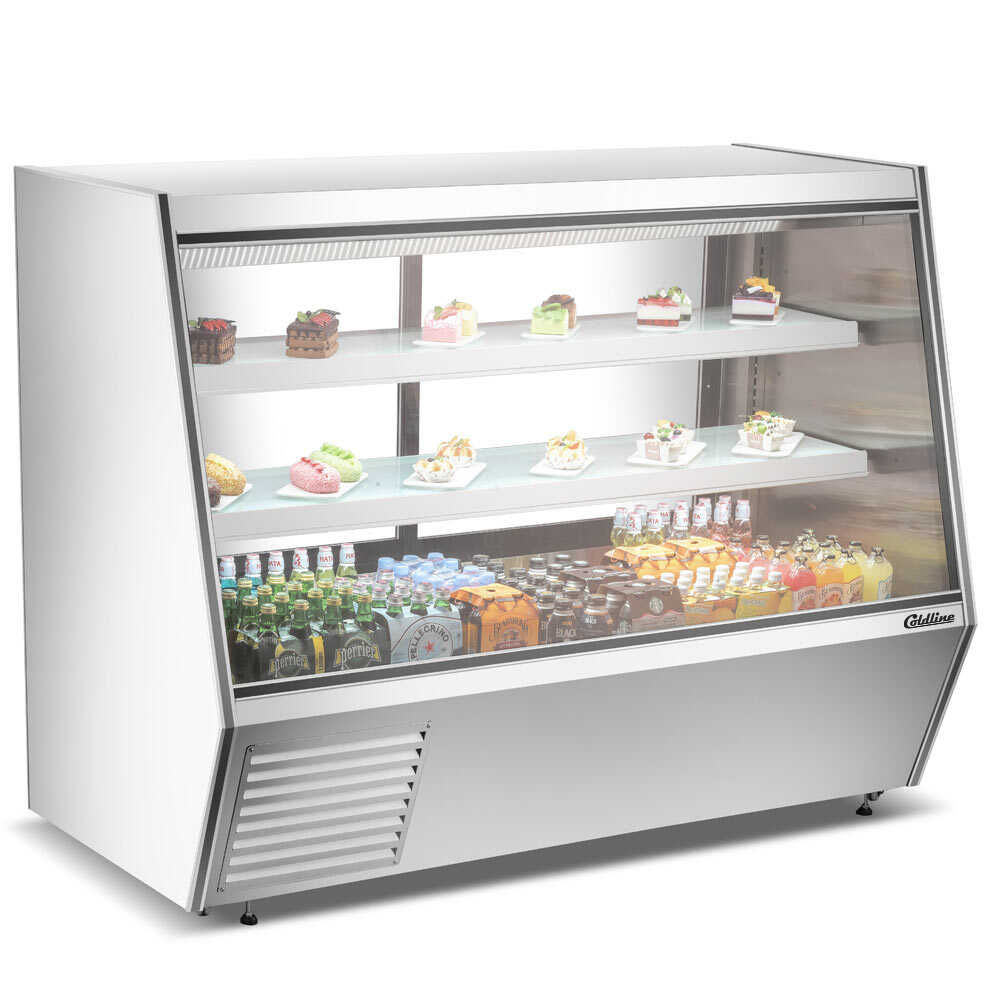 Coldline HDL72 72" Refrigerated Slanted Glass High Meat Deli Case, Rear Storage