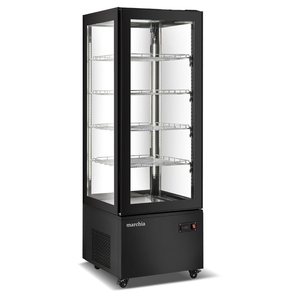 Marchia MVS500-B Vertical Standing Refrigerated Cake Display Case, Black