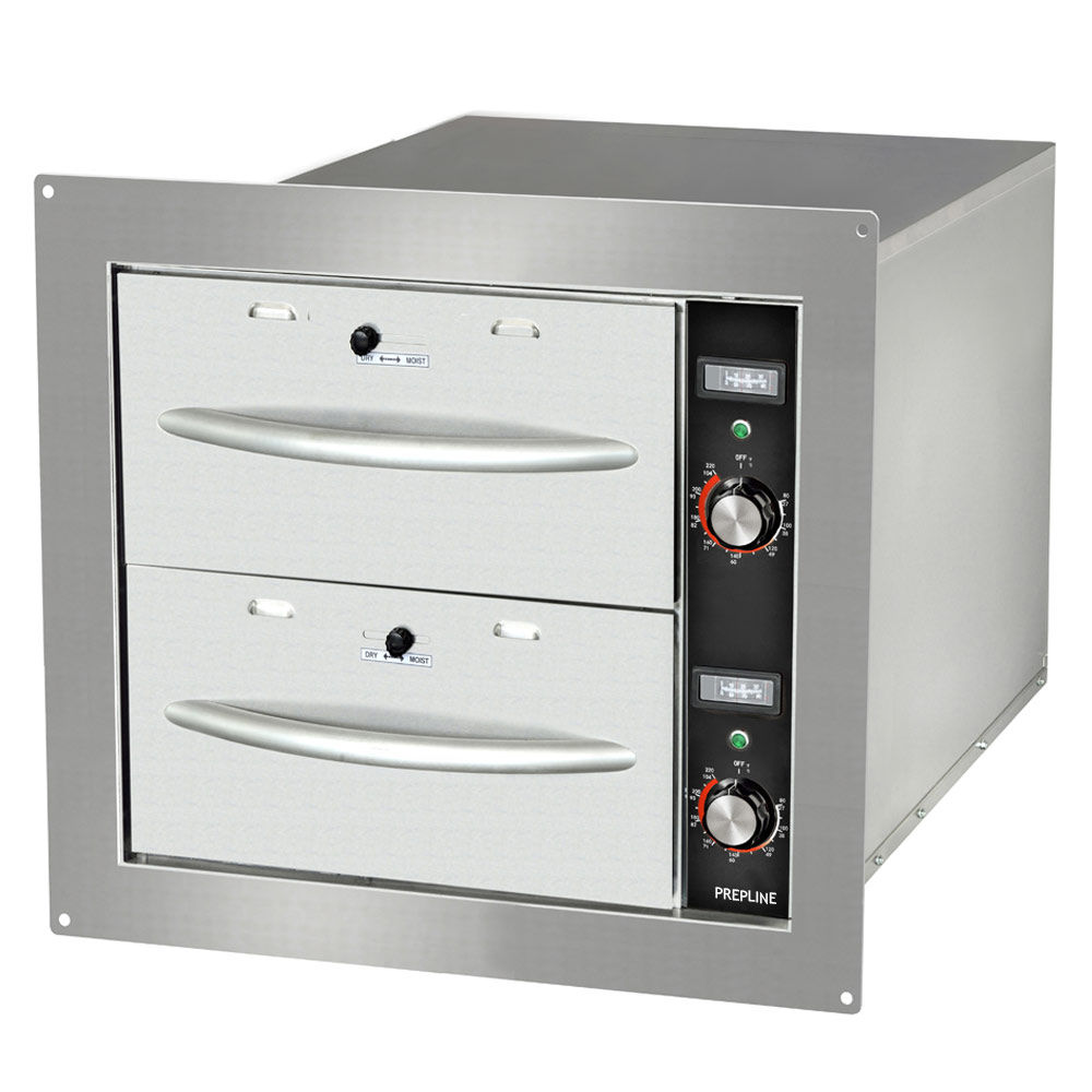 Prepline BDW2N Double Narrow Built-in Stainless Steel Drawer Warmer- 900W, 120V