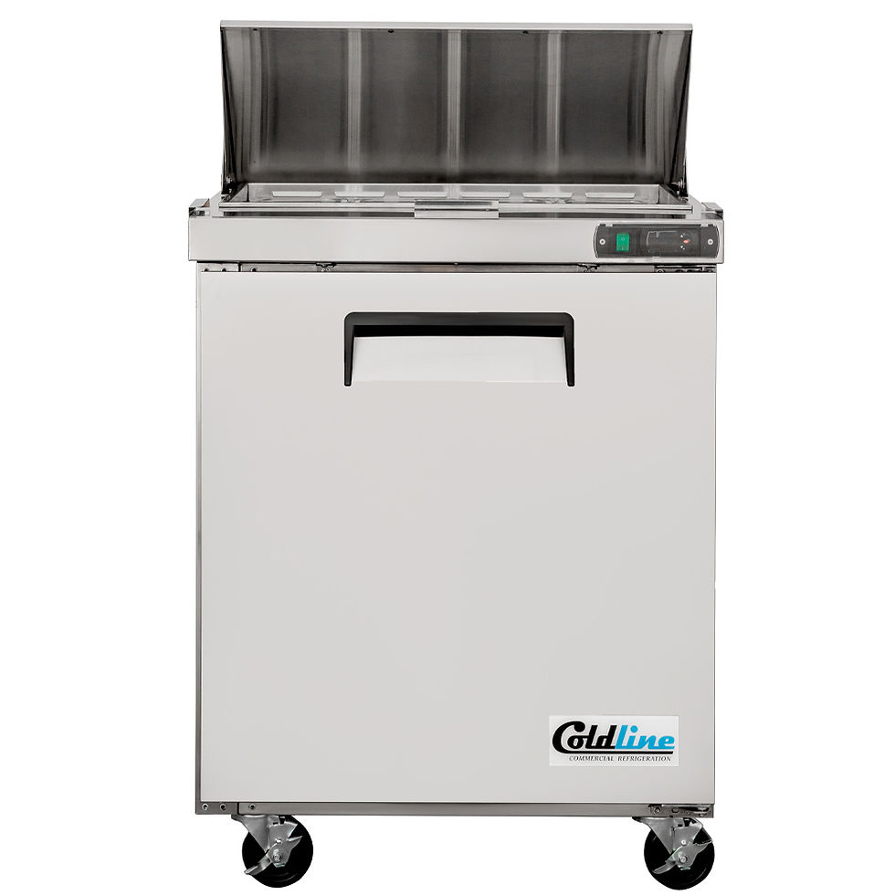 Thumbnail: Coldline SPN-29 29" Narrow Depth Refrigerated Sandwich Prep Table, Cutting Board