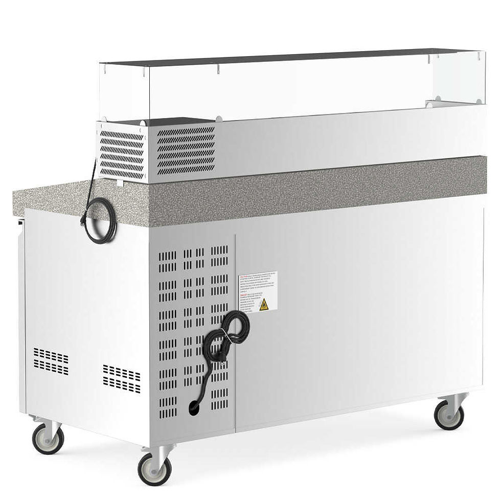 Thumbnail: Coldline PDR-60-SG 60" Refrigerated Pizza Prep, Refrigerated Glass Topping Rail