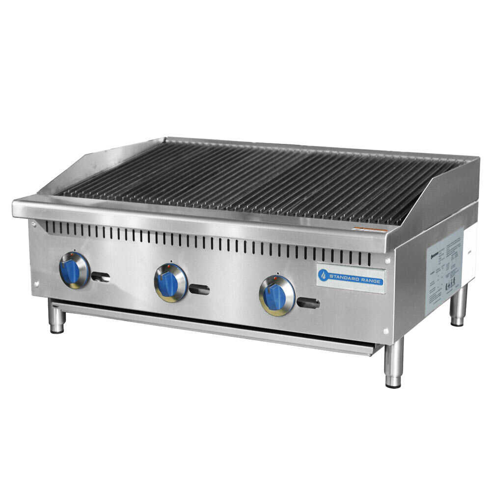Standard Range SR-CB36-M 36" Gas Countertop Radiant Charbroiler - 105,000BTU