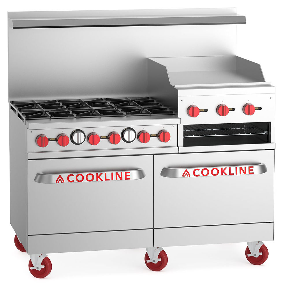 Cookline CR60-24RG-LP 60" 6 Burner Liquid Propane Range w/ 2 Ovens & 24" griddle