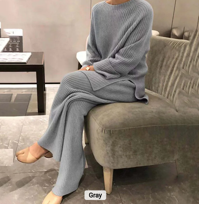 Thumbnail: Knitted Sweater Two Piece Set Spring Autumn and Winter New Loose