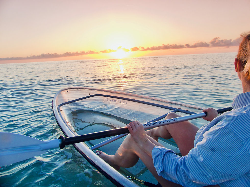 KAYAK TRANSPARENT LEVER DE SOLEIL LE LAVANDOU VAR FRANCE