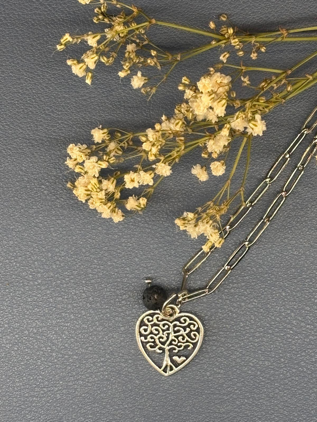Collier arbre de vie cœur, symbole de bien-être