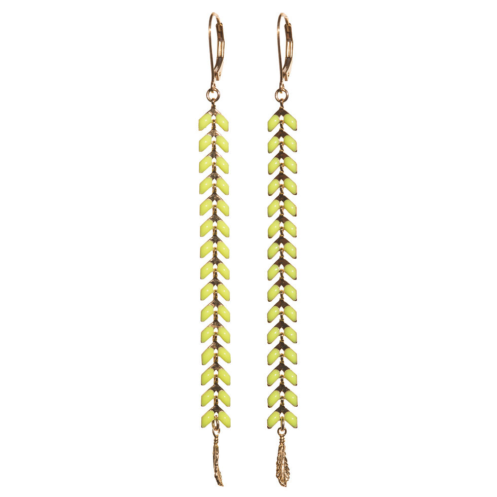 Thumbnail: Wisteria Neon Yellow Drop Earrings