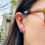 Thumbnail: Purple Enamel Huggie Hoops with CZ