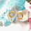 Thumbnail: Yellow Enamel Huggie Hoops with CZ