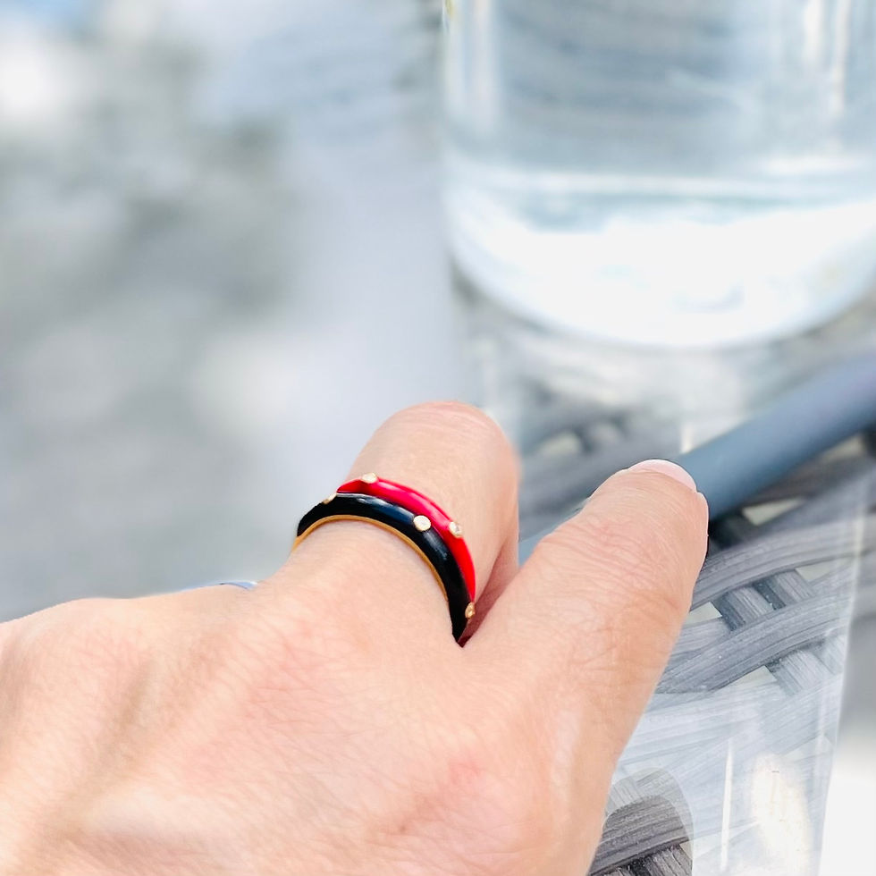Thumbnail: Dotty Black Enamel Ring