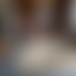 Cabin interior. Stone fireplace, easy chair, desk and side chairs.