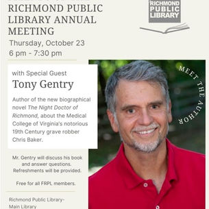 Poster invitation with color photo of Tony Gentry in red shirt grinning big-time