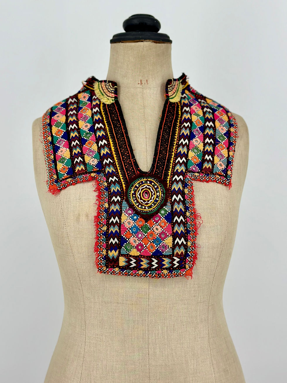 Thumbnail: Vintage Tribal Dress Panel  – Hand-Embroidered Afghan Treasure
