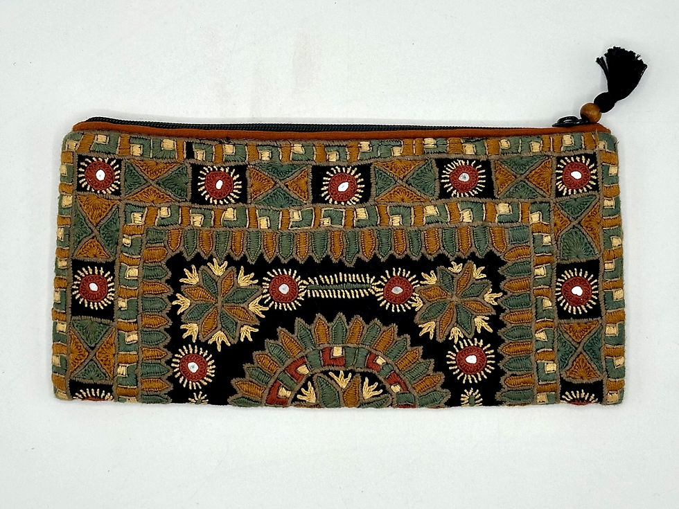 Thumbnail: Embroidered zip pouch