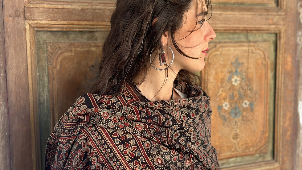 Thumbnail: Ancient Echoes – Natural Dyed Cotton Scarf