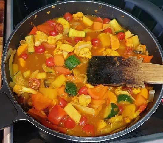Moroccan Vegetable Tagine Simmering