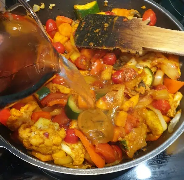 Moroccan Vegetable Tagine add water