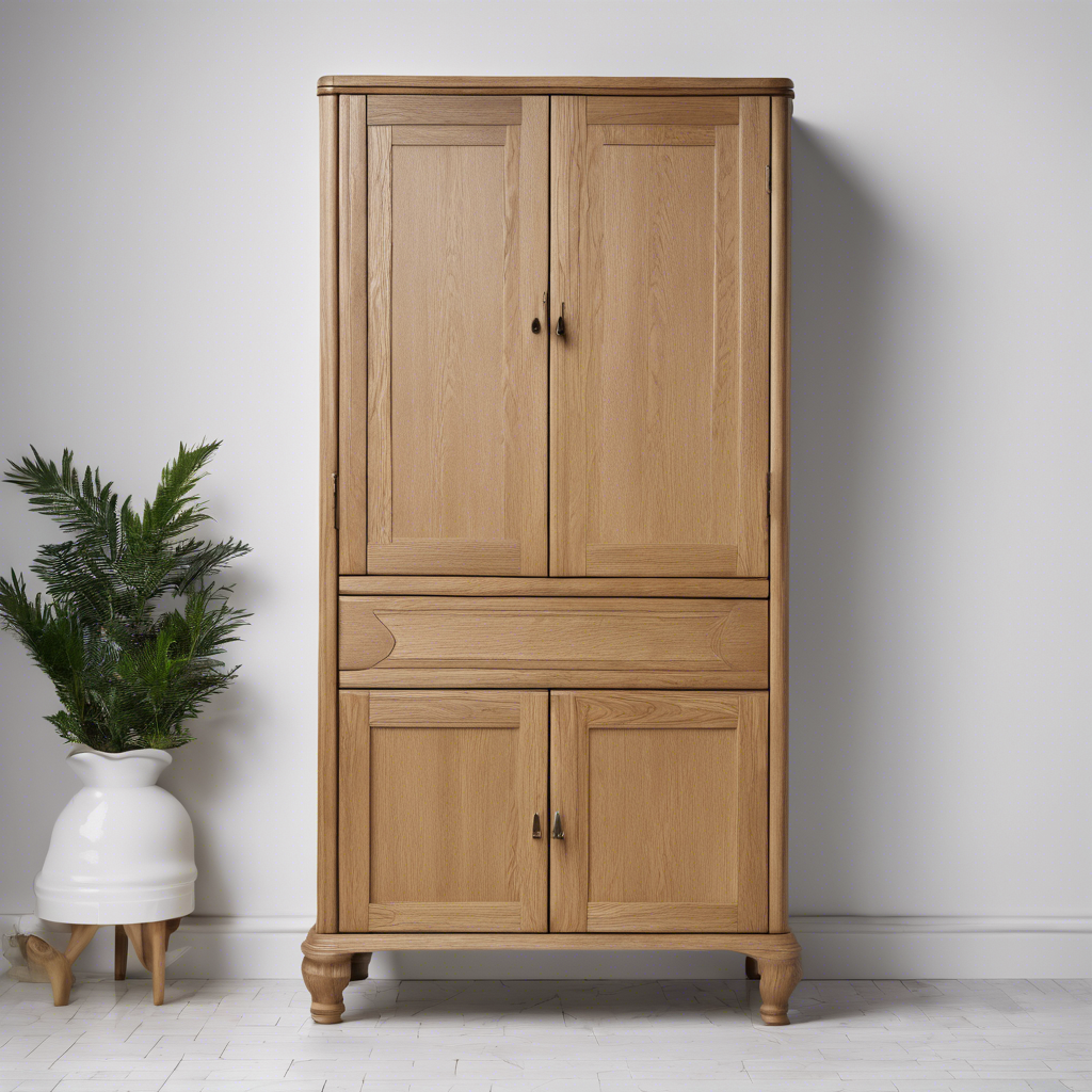 Vintage Oak Linen Cabinet