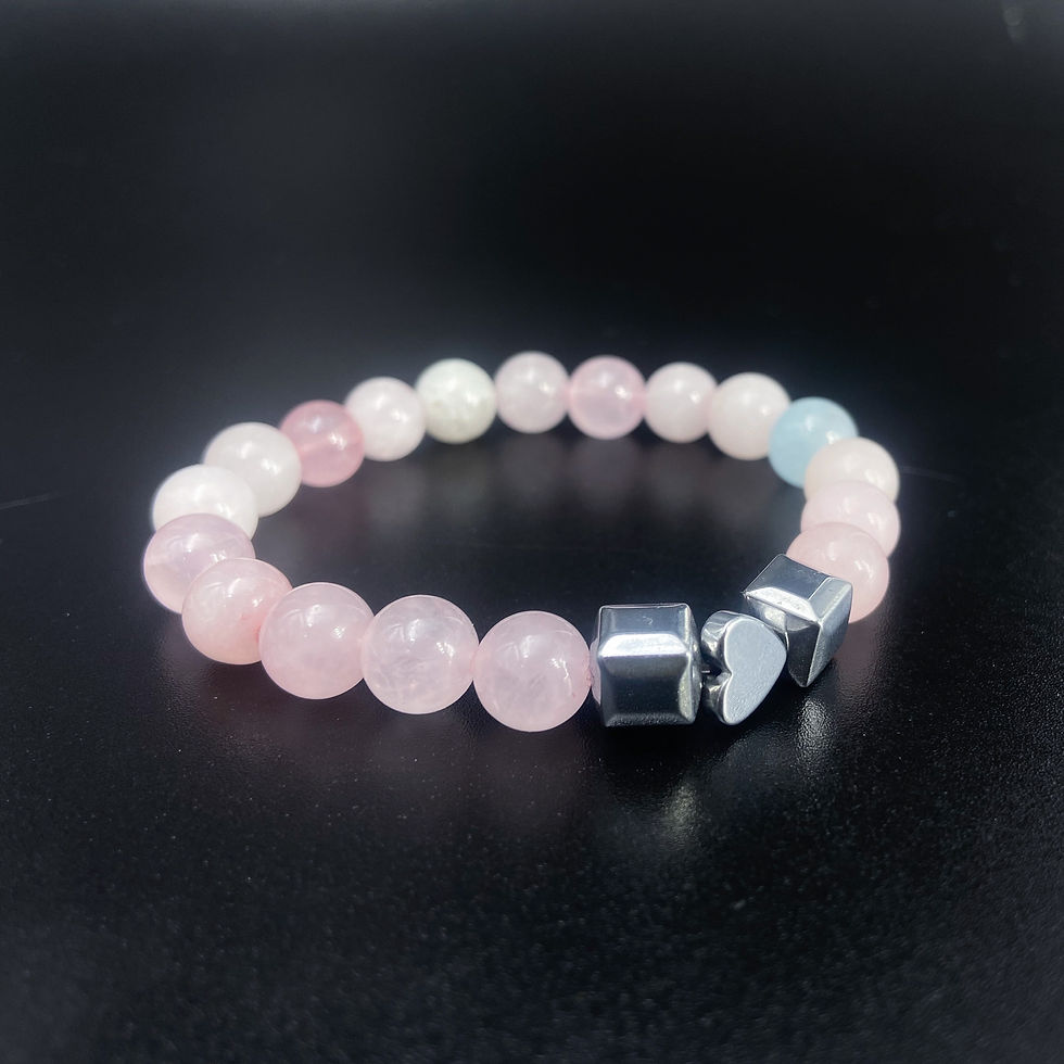 Rose Quartz Couple Bracelet for love, healing, emotional balance and relationship energy with natural crystal beads