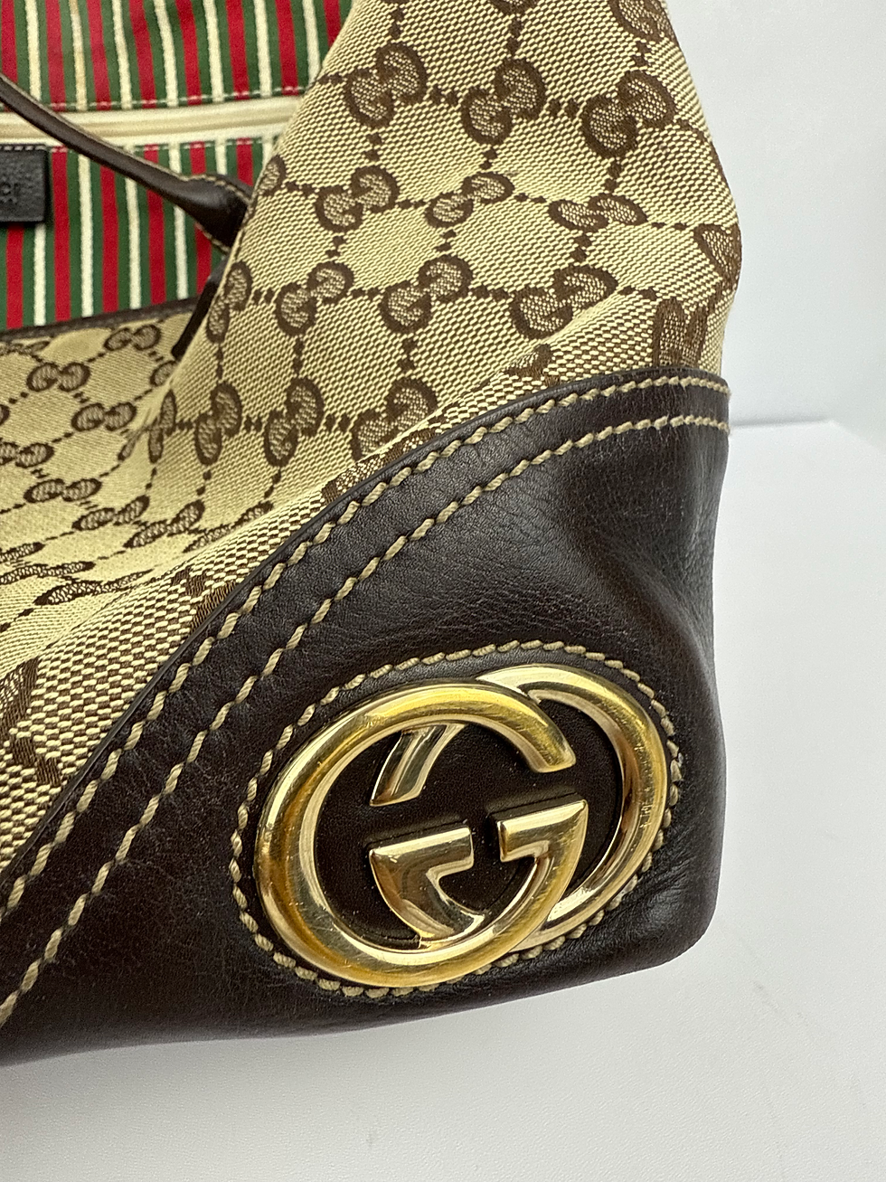 Thumbnail: Gucci GG Canvas Britt Tote Handbag