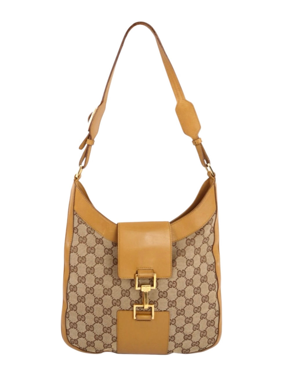 Gucci GG Monogram Canvas Piston Lock Hobo Bag