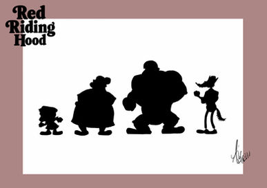 Red Riding Hood's characters silhouettes

