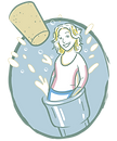 Parenthood Uncorked Blog Logo Mom Jumping out of Champagne Bottle