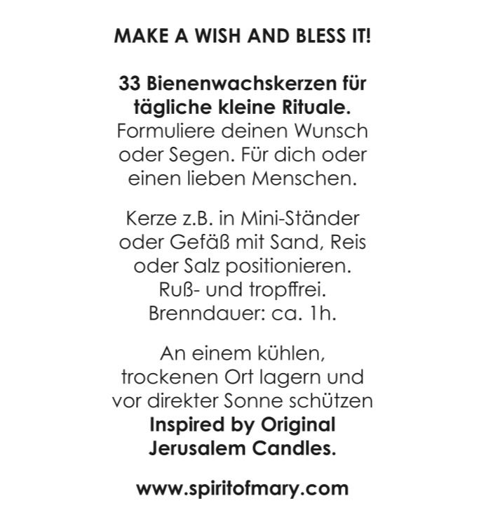 Thumbnail: BLESSING CANDLES I 33 Segenskerzen aus Bienenwachs mit Mini-Halter & Gift Bag