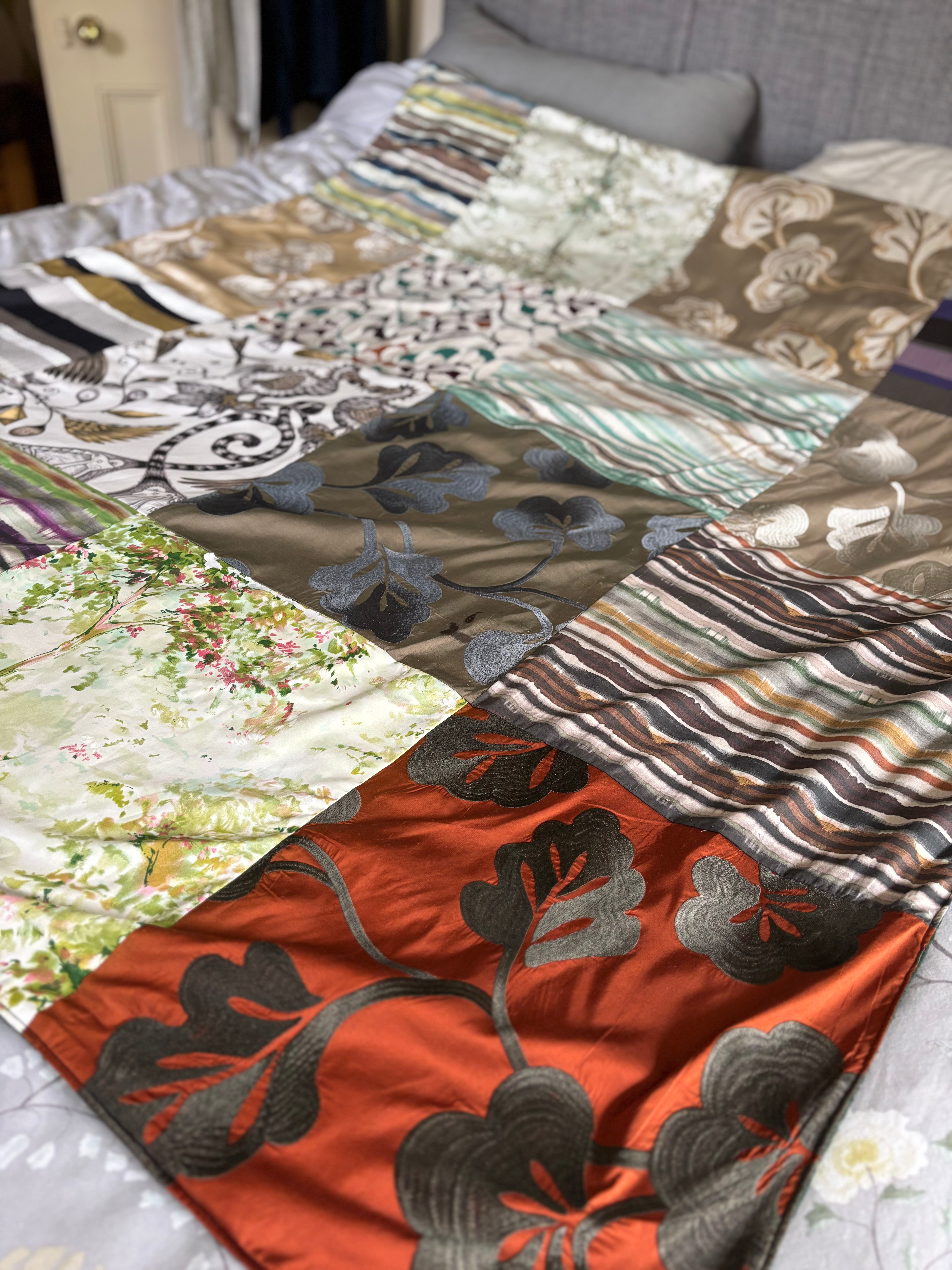 Velvet and Silk Patch Throw