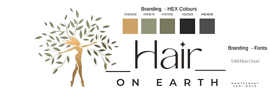 Hair on Earth Final Logo Branding - Earth Tone Branding - Created by Cinis Marketing for a customer in London Ontario