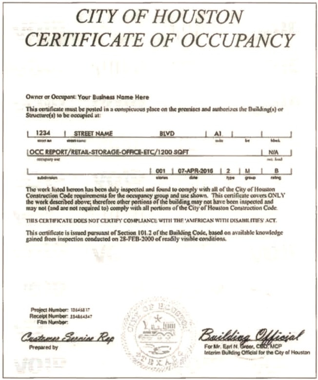 Abcs Of Certificate Of Occupancy